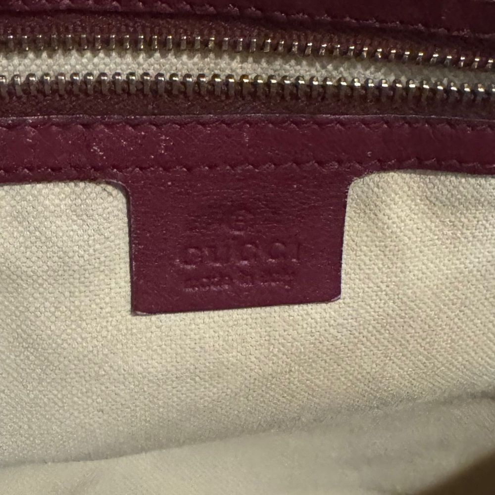 GUCCI Bordeaux Guccisima Leather Mayfair Princey 2way Satchel Auth Ex++ - Picture 12 of 13